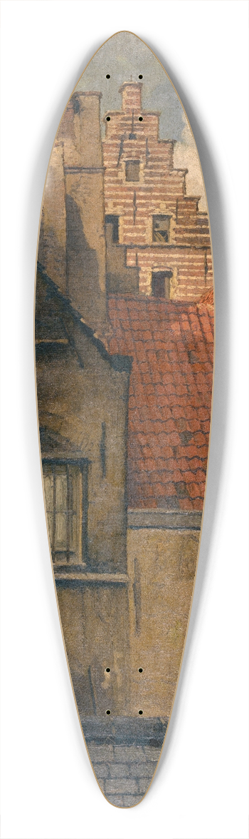 Henri Franois Schaefels - The Vleeshuis and Old Houses 39.3 inch art pintail longboard deck