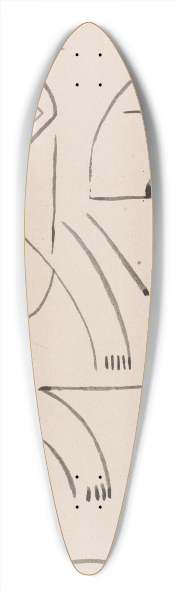 Henri Gaudier-Brzeska - Abstract Figure Composition 39.3 inch art pintail longboard deck
