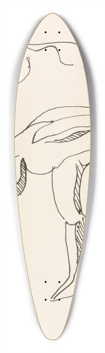 Henri Gaudier-Brzeska - Bowing Figure 39.3 inch art pintail longboard deck