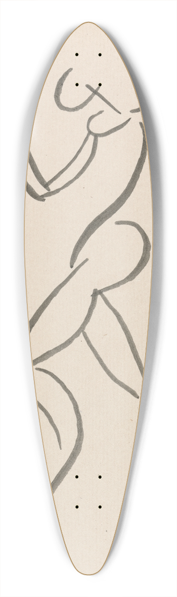 Henri Gaudier-Brzeska - Dancing Figure 39.3 inch art pintail longboard deck