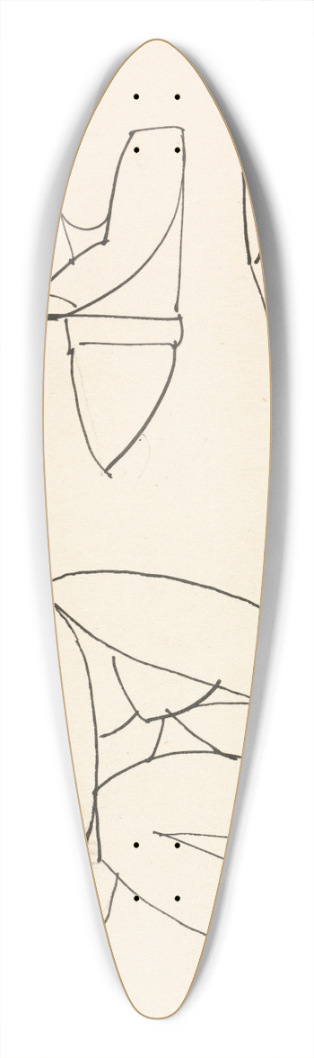 Henri Gaudier-Brzeska - Three Figure Studies 39.3 inch art pintail longboard deck