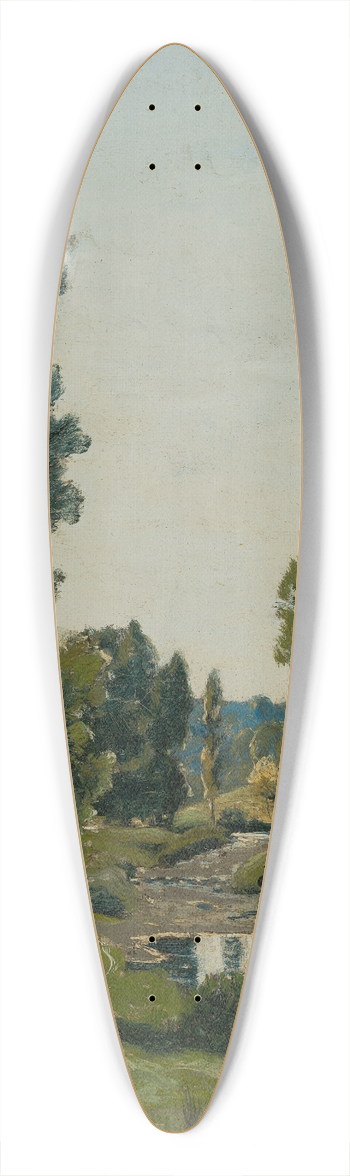 Henri-Joseph Harpignies - La flaque au bois 39.3 inch art pintail longboard deck