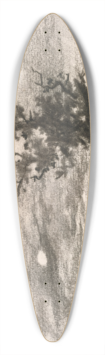 Henri-Joseph Harpignies - Moonlit Landscape 39.3 inch art pintail longboard deck