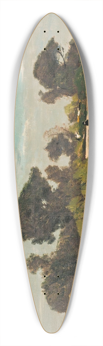Henri-Joseph Harpignies - Paysage 39.3 inch art pintail longboard deck