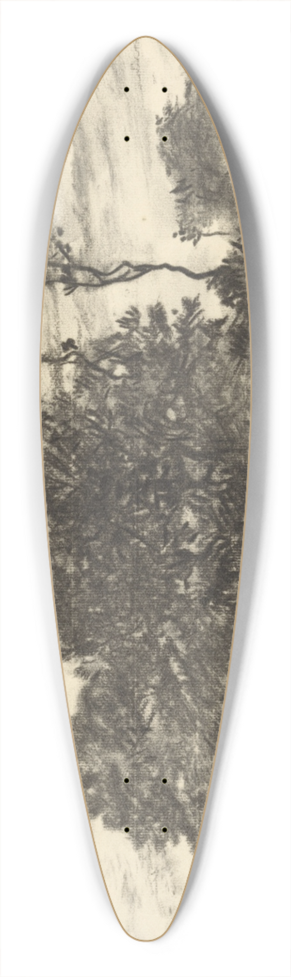 Henri-Joseph Harpignies - The Pond at Les Luneaux, Allier 39.3 inch art pintail longboard deck