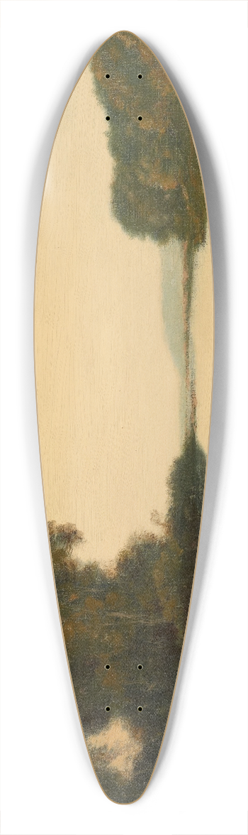 Henri-Joseph Harpignies - View of a Stream 39.3 inch art pintail longboard deck