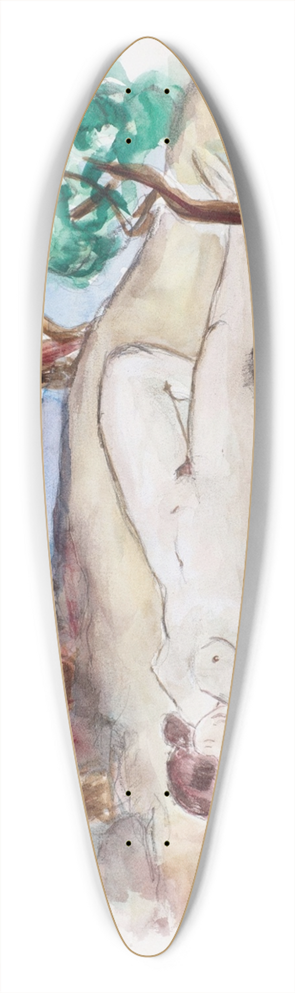 Henri Lebasque - Nu couch dans un paysage  Saint-Tropez 39.3 inch art pintail longboard deck