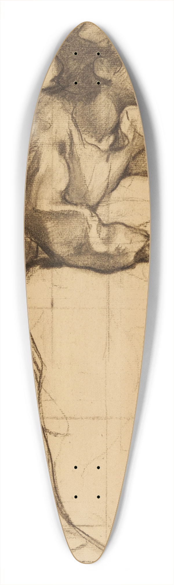 Henri Leopold Lvy - Etude de jeune homme entourant un animal 39.3 inch art pintail longboard deck