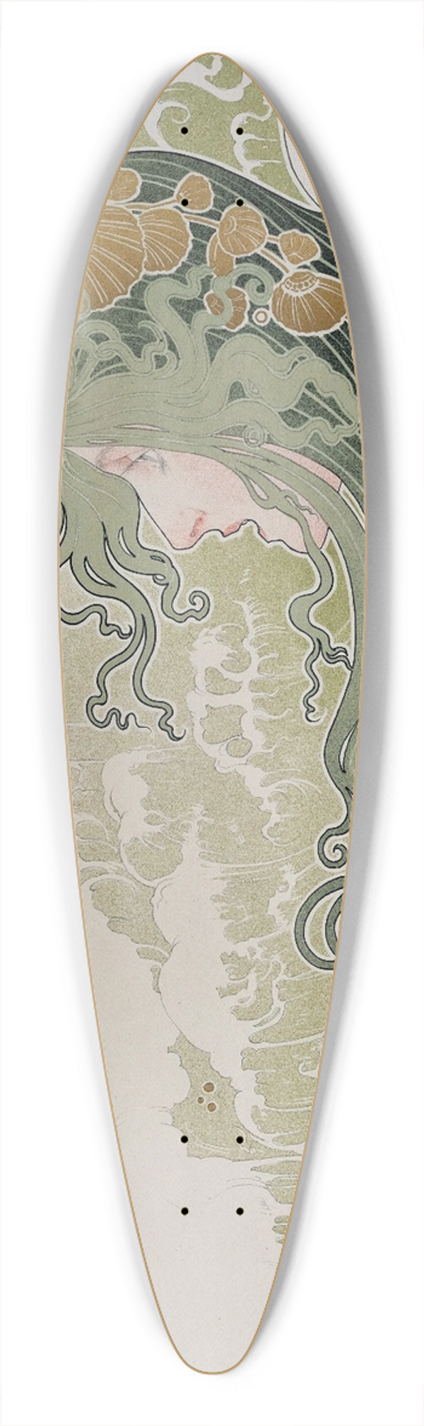 Henri Privat-Livemont - La Vague (The Wave) 39.3 inch art pintail longboard deck