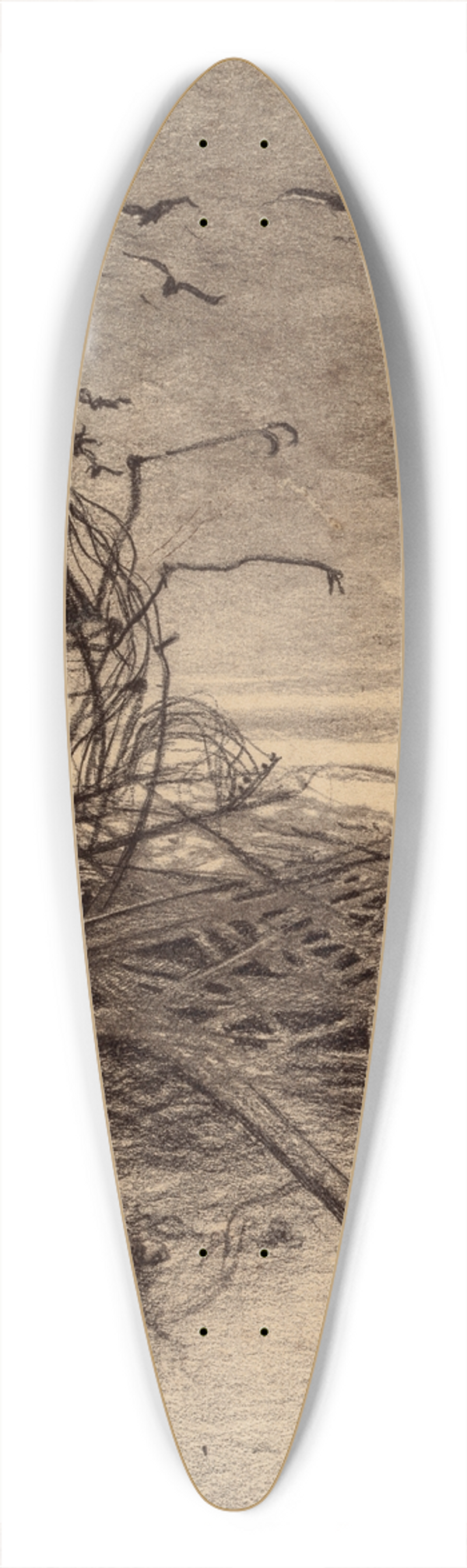Henrique Alvim Corra - Wrecked Martian Handler 39.3 inch art pintail longboard deck