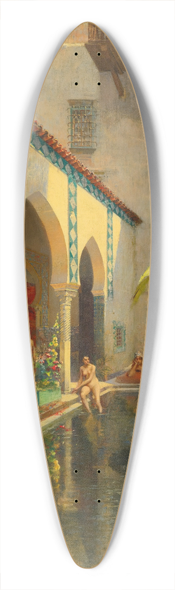Henri Victor Lesur - An Exotic Courtyard 39.3 inch art pintail longboard deck