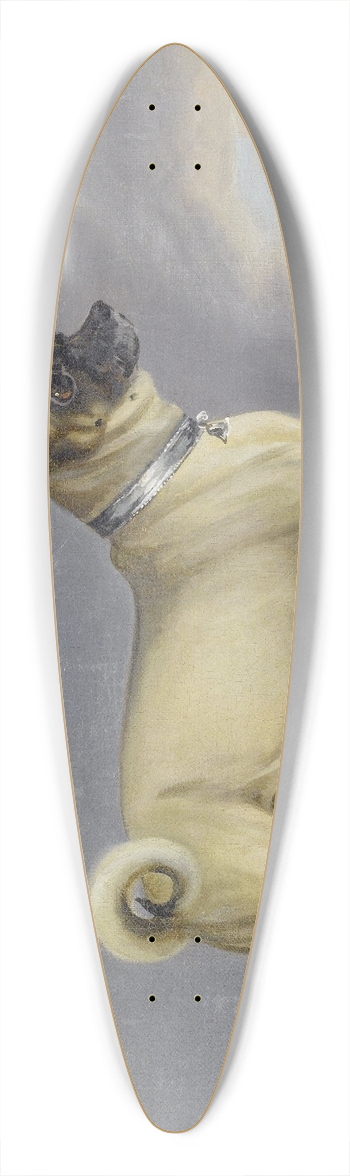 Henry Bernard Chalon - A Pug Dog 39.3 inch art pintail longboard deck