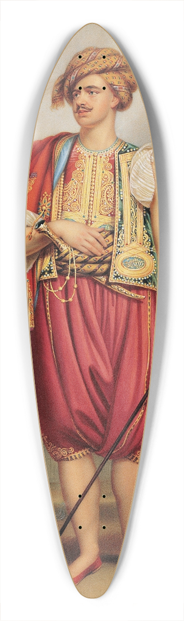 Henry Bone - A Portrait of Thomas Hope in Turkish Costume 39.3 inch art pintail longboard deck