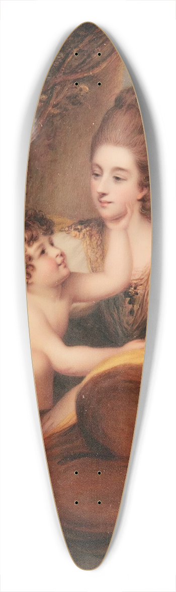 Henry Bone - Portrait of lady Elizabeth Alicia Maria Herbert, later countess of Carnarvonand her son CharlesHerbert 39.3 inch art pintail longboard deck