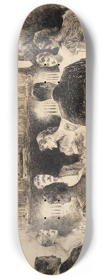 Charles Dana Gibson - Dinner Party 8.25 inch art skate deck