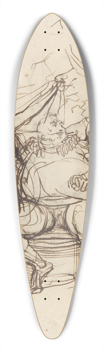 Henry Fuseli - Falstaff with Mrs. Ford and Mrs. Page (Shakespeare, The Merry Wives of Windsor, Act 5, Scene 5) 39.3 inch art pintail longboard deck