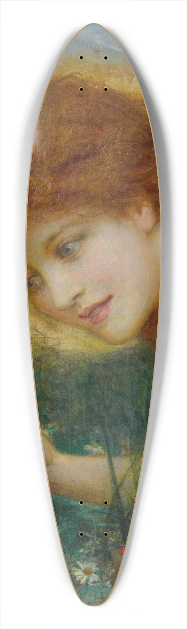 Henry John Stock - Discovering Daisies 39.3 inch art pintail longboard deck