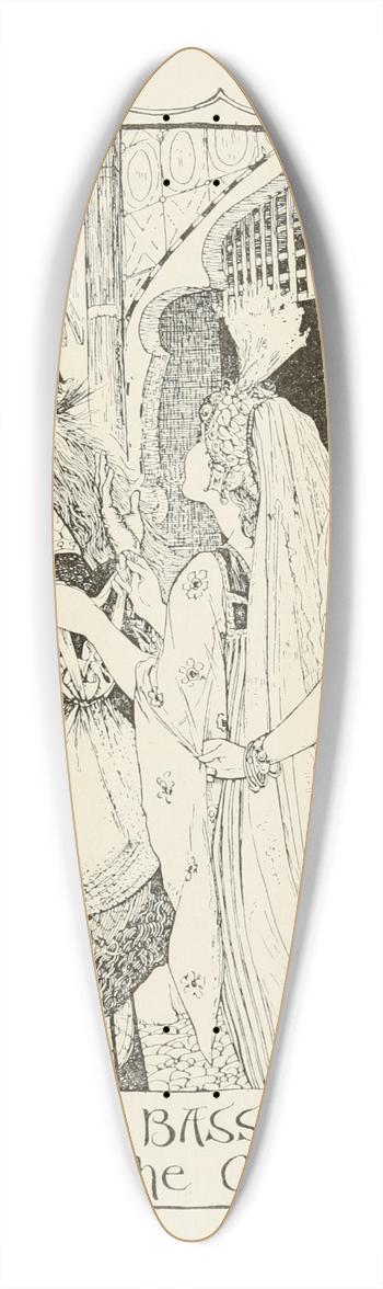 Henry Justice Ford - The Bassa laughs at the Circassians 39.3 inch art pintail longboard deck
