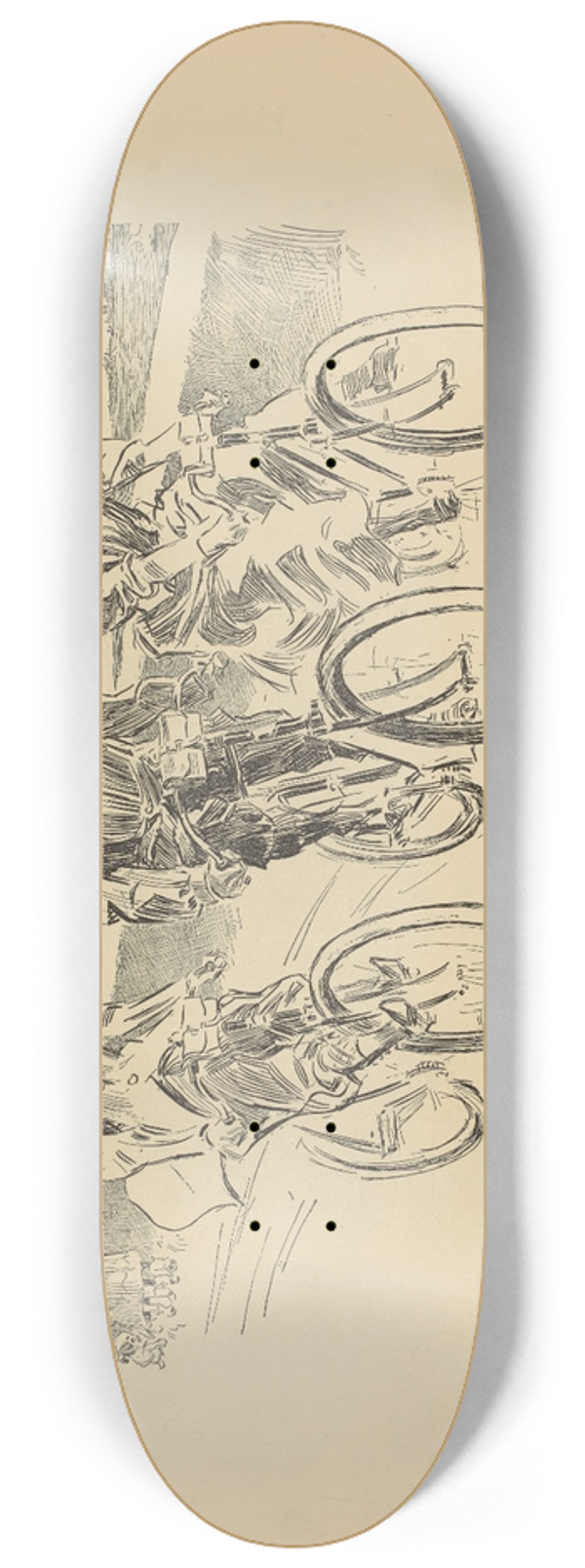 Charles Dana Gibson - Gullem at the advice of his physician takes out-of-door exercise 8.25 inch art skate deck