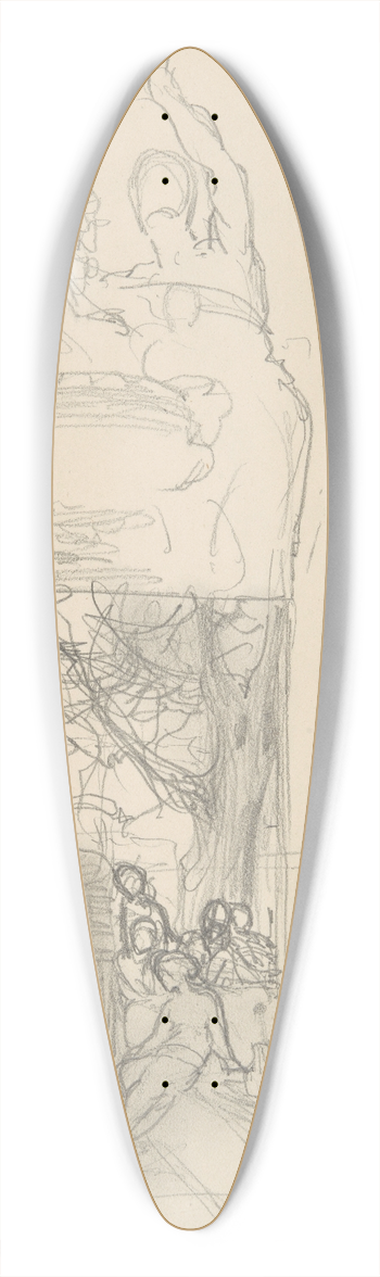 Henryk Siemiradzki - szkice postaci oraz kompozycji idyllicznej ( do obrazu Dziewczta zasuchane w dwiki fletu) 39.3 inch art pintail longboard deck