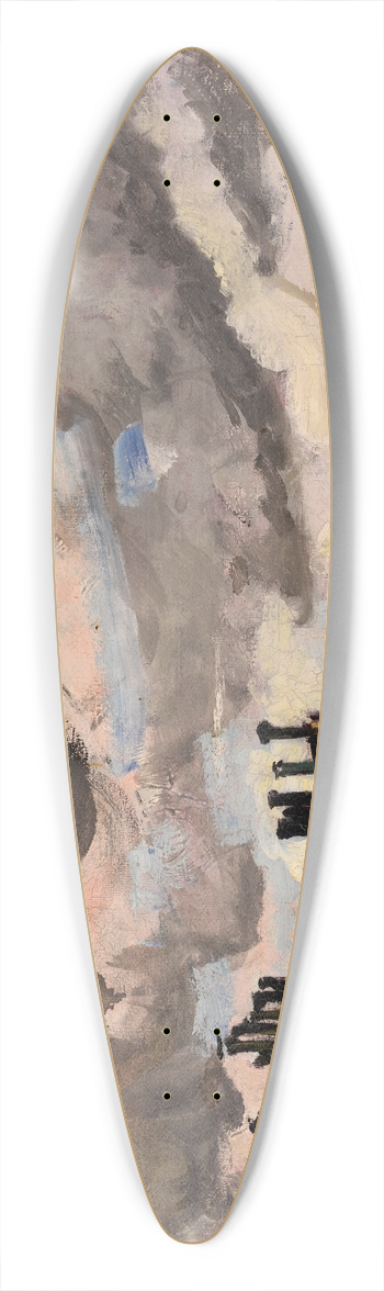 Henry Lyman Saen - Rooftops and Clouds, Paris 39.3 inch art pintail longboard deck