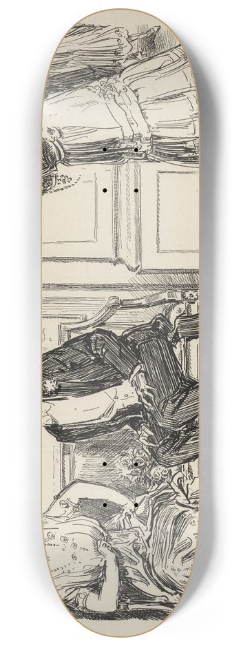 Charles Dana Gibson - Her dance 8.25 inch art skate deck