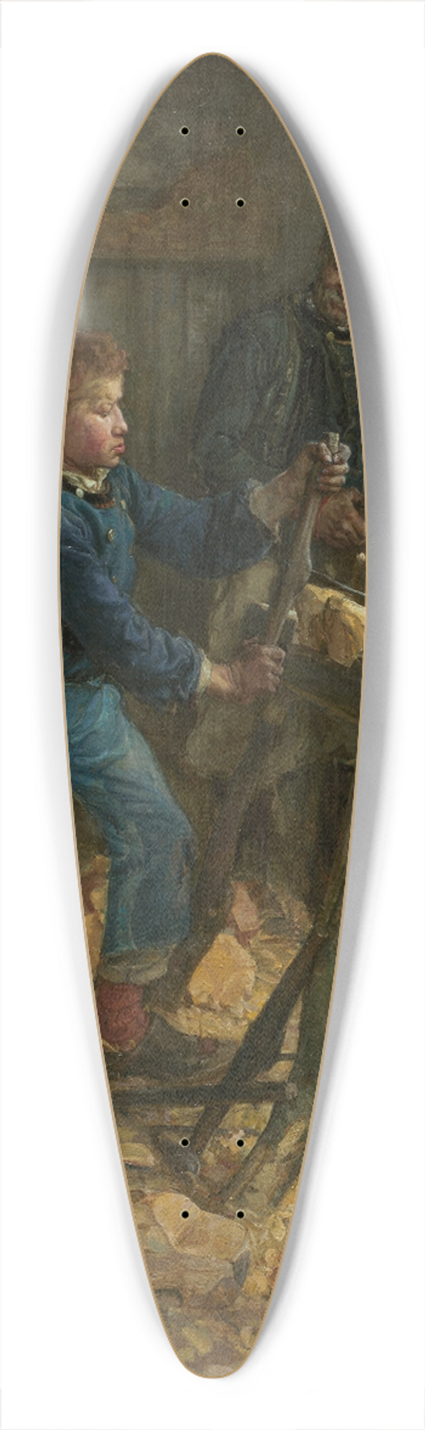 Henry Ossawa Tanner - The Young Sabot Maker 39.3 inch art pintail longboard deck