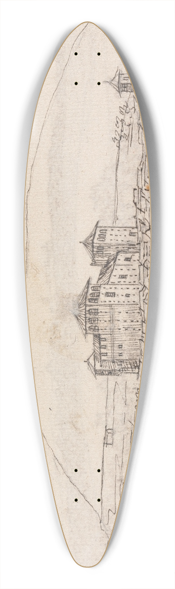 Henry Swinburne - Castle in Granada, Spain 39.3 inch art pintail longboard deck