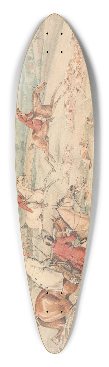 Henry Thomas Alken - Foxhunting; Full Cry 39.3 inch art pintail longboard deck