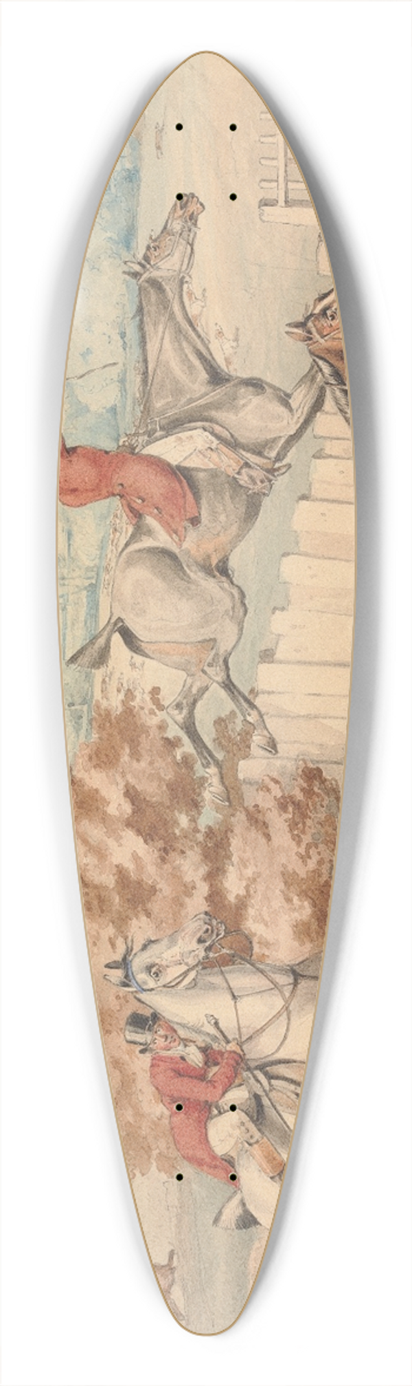 Henry Thomas Alken - Foxhunting; The Leap 39.3 inch art pintail longboard deck