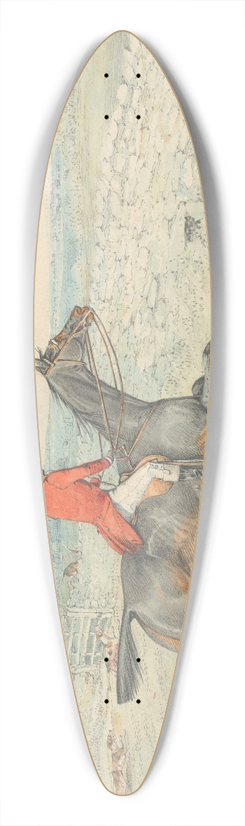 Henry Thomas Alken - Rider on a Brown Horse Going at a Wall 39.3 inch art pintail longboard deck