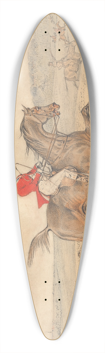 Henry Thomas Alken - Riding to Horses with Difficulty 39.3 inch art pintail longboard deck