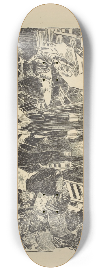 Charles Dana Gibson - In Paris. At the Jardin de Paris 8.25 inch art skate deck