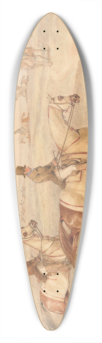 Henry Thomas Alken - Two Riders Exercising Horses at a Gallop 39.3 inch art pintail longboard deck