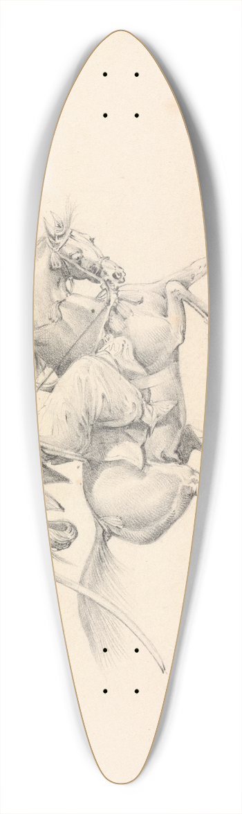 Henry Thomas Alken - Wounded Turkish Cavalryman in Danger of Failling From His Horse 39.3 inch art pintail longboard deck