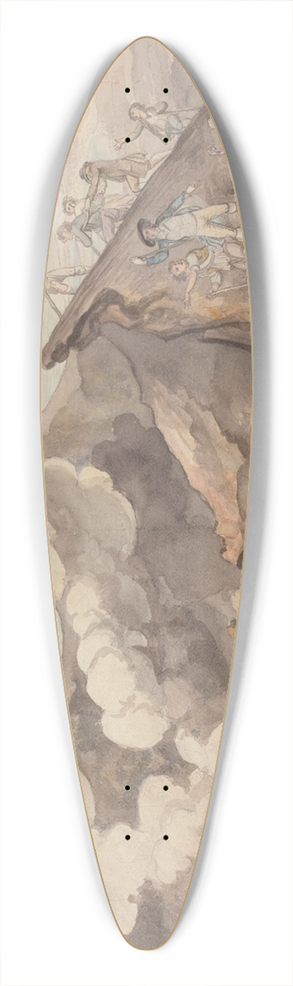 Henry Tresham - The Ascent of Vesuvius 39.3 inch art pintail longboard deck