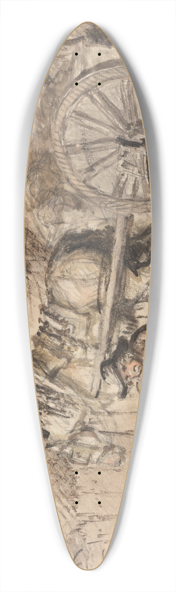 Henry William Bunbury - Carter Filling his Pipe 39.3 inch art pintail longboard deck