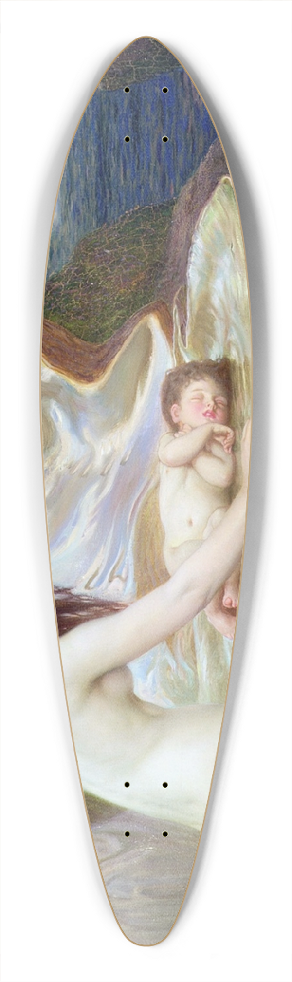 Herbert James Draper - A Water Baby 39.3 inch art pintail longboard deck