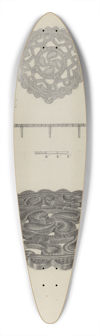 Herman Bader - Pa. German Trivet 39.3 inch art pintail longboard deck