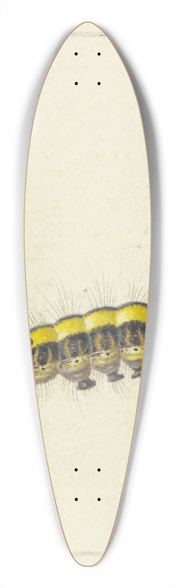 Herman Henstenburgh - A yellow caterpillar 39.3 inch art pintail longboard deck