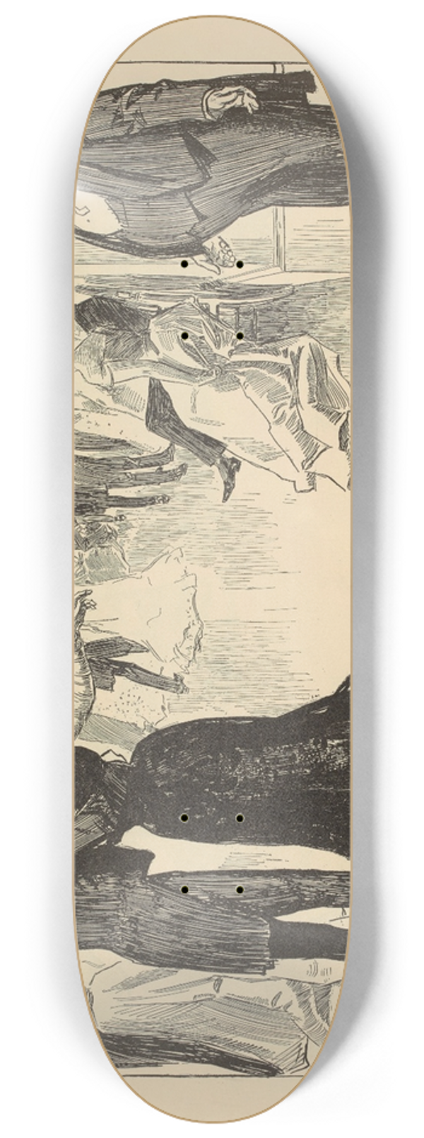 Charles Dana Gibson - Matrimonial misfits 8.25 inch art skate deck
