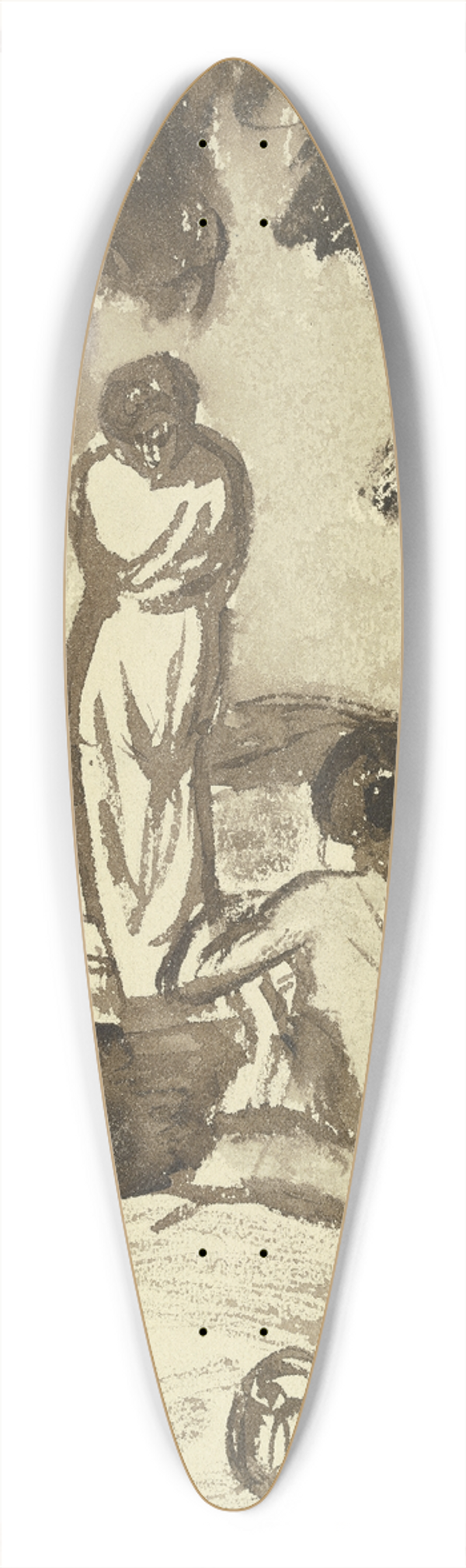 Hermann Lismann - Bathing women 39.3 inch art pintail longboard deck
