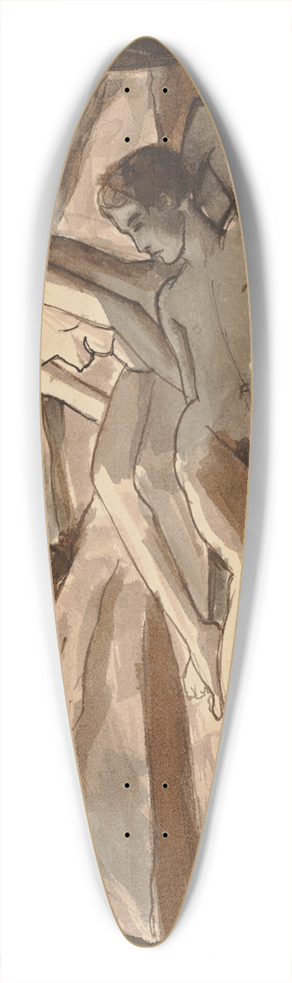Hermann Lismann - Nacktes Paar in einer Landschaft 39.3 inch art pintail longboard deck