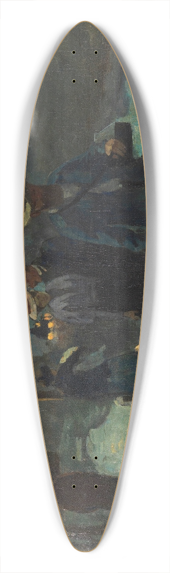 Hermann Pleuer - Stuttgarter Westbahnhof in der Abenddmmerung 39.3 inch art pintail longboard deck