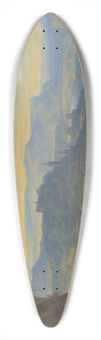 Herman Saftleven - Imaginary River Landscape 39.3 inch art pintail longboard deck