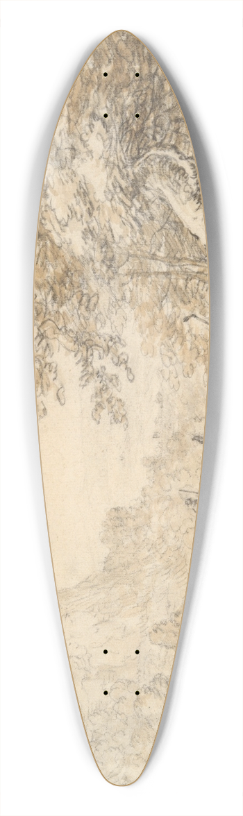 Herman Saftleven - Landscape withWoodcutters 39.3 inch art pintail longboard deck