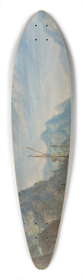 Herman Saftleven - Riviergezicht met aanlegplaats 39.3 inch art pintail longboard deck