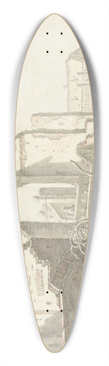 Herman Saftleven - Rune buiten de Wittevrouwenpoort te Utrecht 39.3 inch art pintail longboard deck
