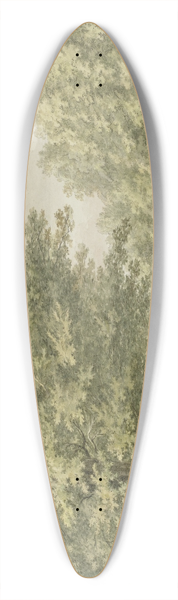 Hermanus Numan - Gezicht in de tuinen van de buitenplaats Zandbergen 39.3 inch art pintail longboard deck