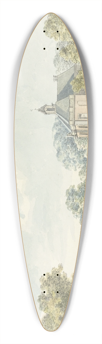 Hermanus Numan - Het Huis Rupelmonde aan de Vecht 39.3 inch art pintail longboard deck